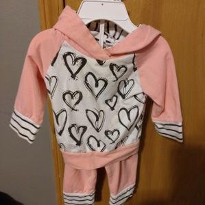 2 piece girl's pink track suit